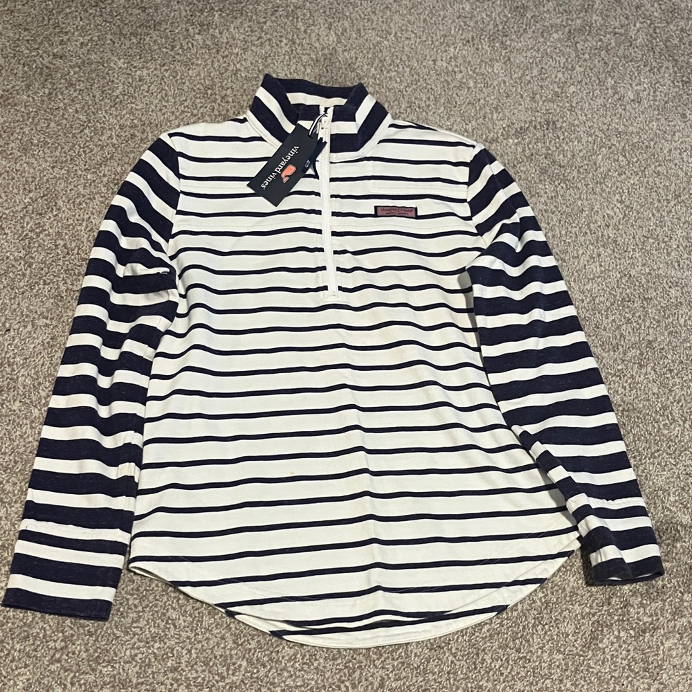 NWT VINEYARD VINES MILLIE STRIPED 1/2 ZIP UP PULLOVER DREAMCLOTH SHEP SHIRT
